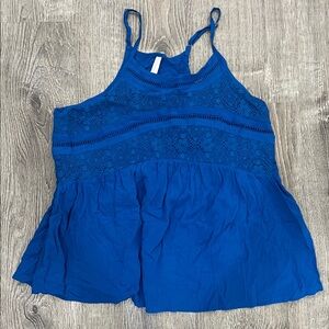 Xhilaration Royal Blue Lace-Trim Spaghetti Strap Cami